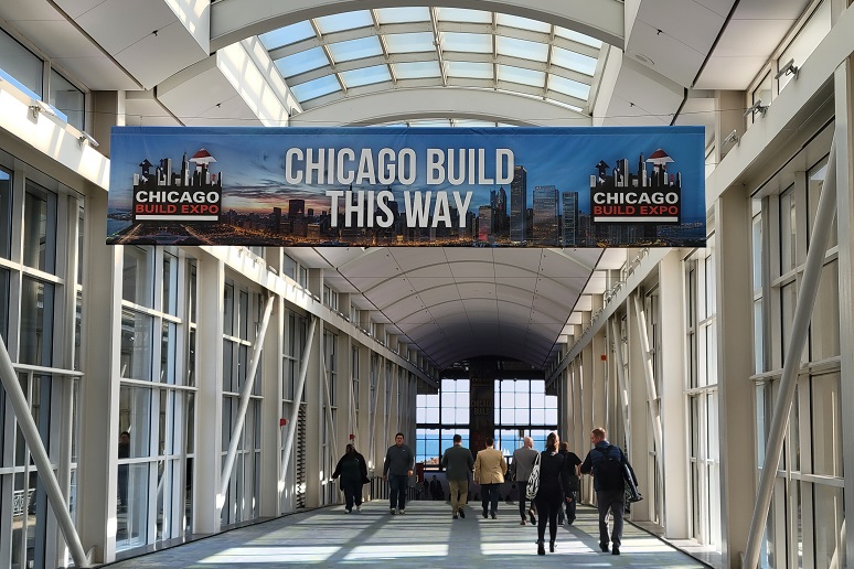 A banner at Chicago Build