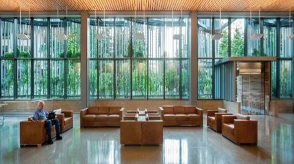 Beautiful lobby space in a federal office building in Portland, Oregon